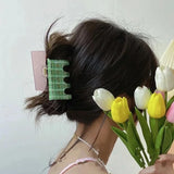 AOMU Hit Pink Acrylic Barrette for Women Girls Hair Clip