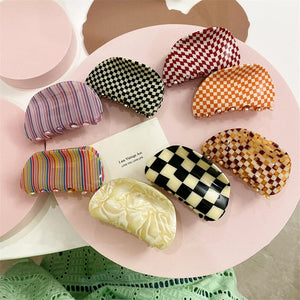 AOMU Hit Pink Acrylic Barrette for Women Girls Hair Clip