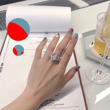 Minimalist Metal Chain Circle Bar Rings for Women