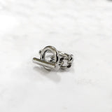 Minimalist Metal Chain Circle Bar Rings for Women
