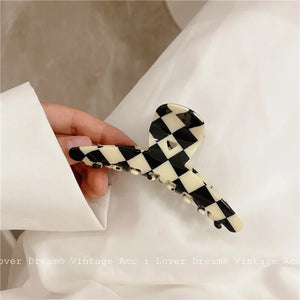 Beige Irregular Geometric Acrylic Hair Claw Clips for Women