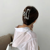 Beige Irregular Geometric Acrylic Hair Claw Clips for Women