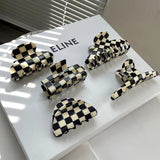 Beige Irregular Geometric Acrylic Hair Claw Clips for Women