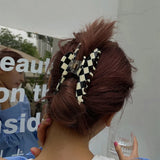 Beige Irregular Geometric Acrylic Hair Claw Clips for Women