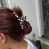 Beige Irregular Geometric Acrylic Hair Claw Clips for Women