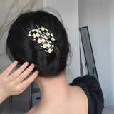 Beige Irregular Geometric Acrylic Hair Claw Clips for Women