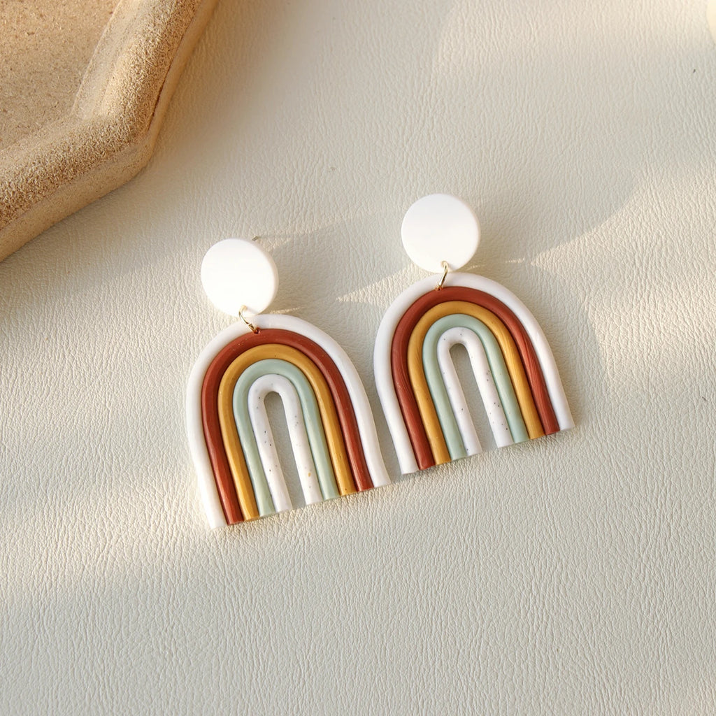 Korea Macaron Gradient Ceramic Clay Colorful Acrylic Dangle Earrings