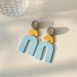 Korea Macaron Gradient Ceramic Clay Colorful Acrylic Dangle Earrings