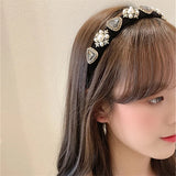 French Velvet Crystal Headband for Women