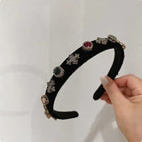 French Velvet Crystal Headband for Women