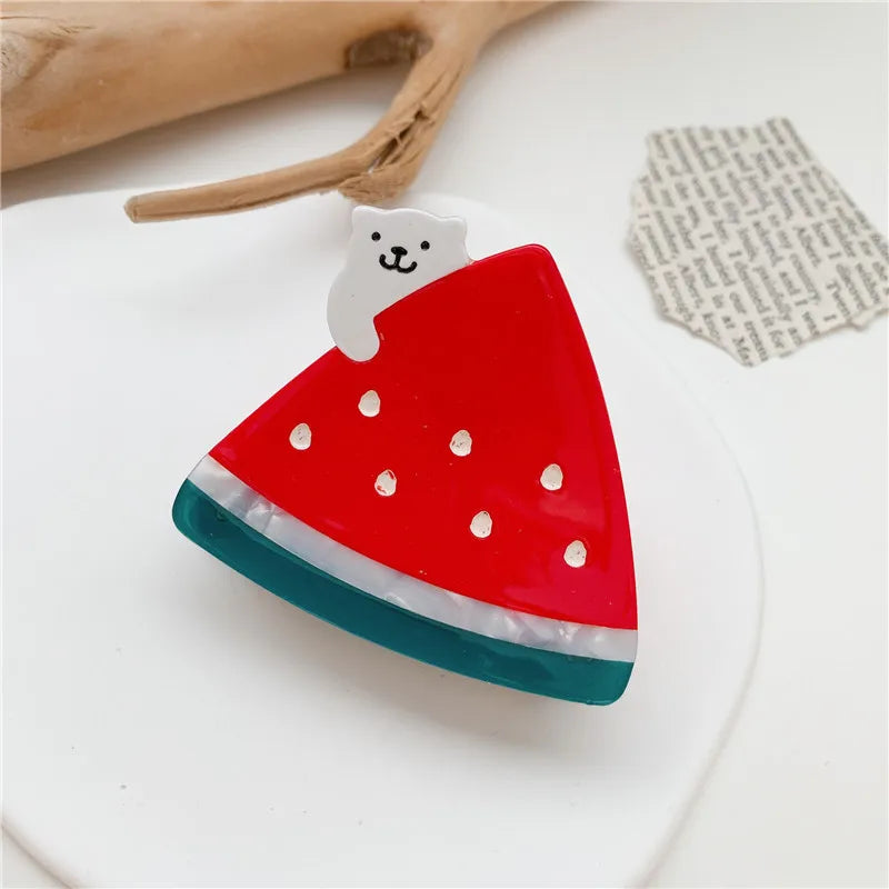 Fruit Acrylic Hair Clip for Women Girls Hairpin