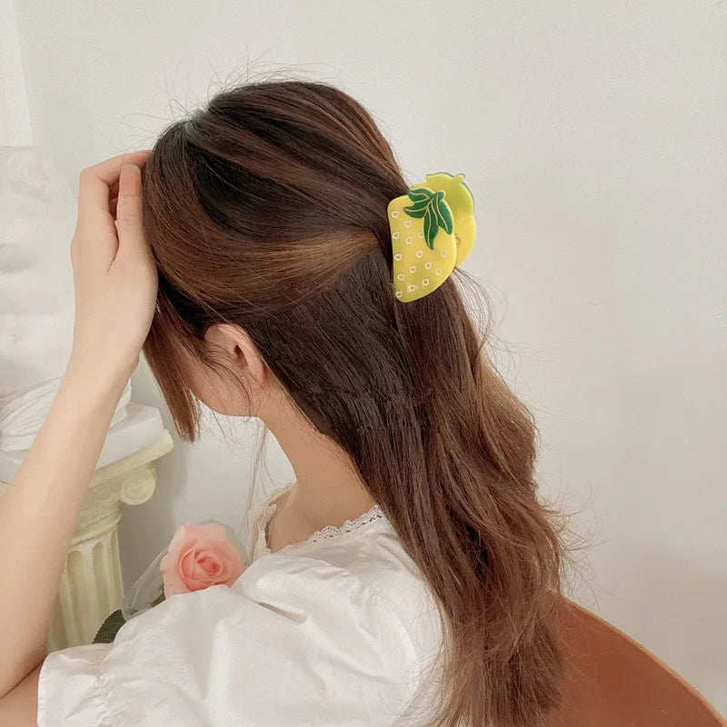 Fruit Acrylic Hair Clip for Women Girls Hairpin