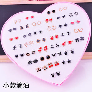 36 Pairs Cartoon Stud Earrings Set Hypoallergenic Jewelry