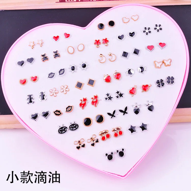 36 Pairs Cartoon Stud Earrings Set Hypoallergenic Jewelry