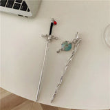 AOMU Punk Silver Geometric Metal Hairpins for Women