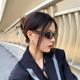 AOMU Punk Silver Geometric Metal Hairpins for Women