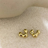 Silver Metal Flower Hoop Earrings for Women