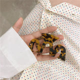 Summer Pink Leopard Acrylic Resin Hair Claw for Women Party Jewelry