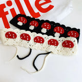 Beige Mushroom Wave Cotton Wide Headband for Women
