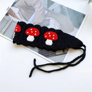 Beige Mushroom Wave Cotton Wide Headband for Women