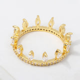 Crystal Rainbow CZ Engagement Crown Rings for Women Wedding Jewelry