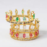 Crystal Rainbow CZ Engagement Crown Rings for Women Wedding Jewelry