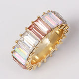 Classical Cubic Zircon Wedding Ring for Women Filled Charm Colorful CZ Ring
