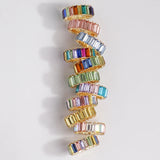Classical Cubic Zircon Wedding Ring for Women Filled Charm Colorful CZ Ring