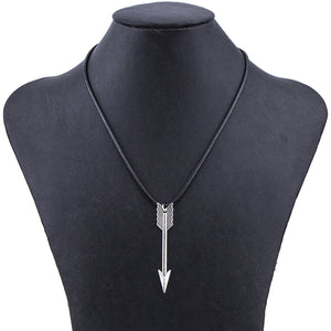 Antique Silver Plated Arrow Pendant Necklace for Women
