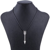 Antique Silver Plated Arrow Pendant Necklace for Women