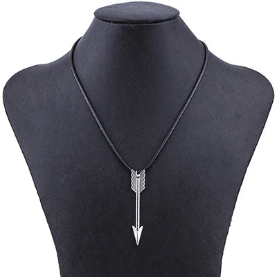 Antique Silver Plated Arrow Pendant Necklace for Women