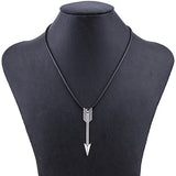 Antique Silver Plated Arrow Pendant Necklace for Women