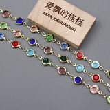 1M 6mm Crystal Copper Bezel Chain Pearl Necklace DIY