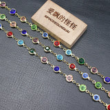 1M 6mm Crystal Copper Bezel Chain Pearl Necklace DIY