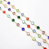 1M 6mm Crystal Copper Bezel Chain Pearl Necklace DIY