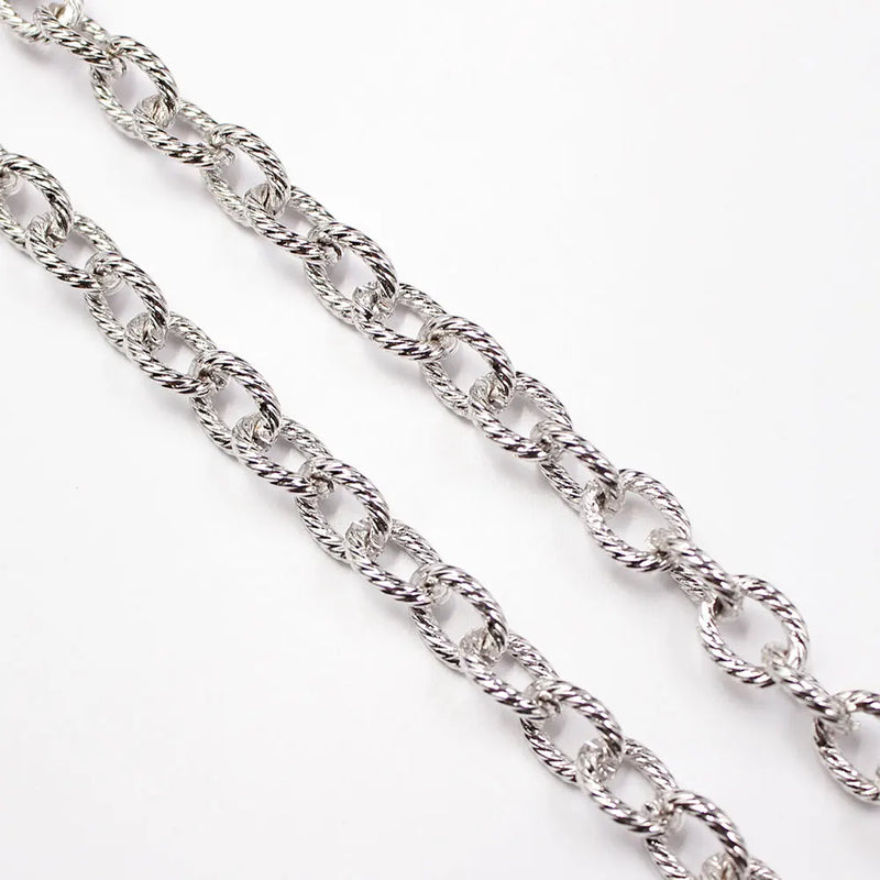 1M 7x9mm Bezel Set Copper Chain Paperclip Neck Chain Pearl Necklace Bracelet