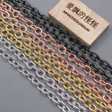 1M 7x9mm Bezel Set Copper Chain Paperclip Neck Chain Pearl Necklace Bracelet