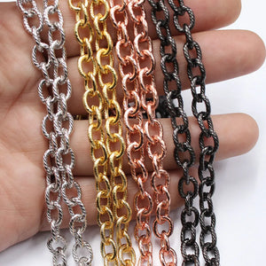 1M 7x9mm Bezel Set Copper Chain Paperclip Neck Chain Pearl Necklace Bracelet