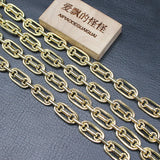Yellow Plated Copper Chain for DIY Jewelry Making