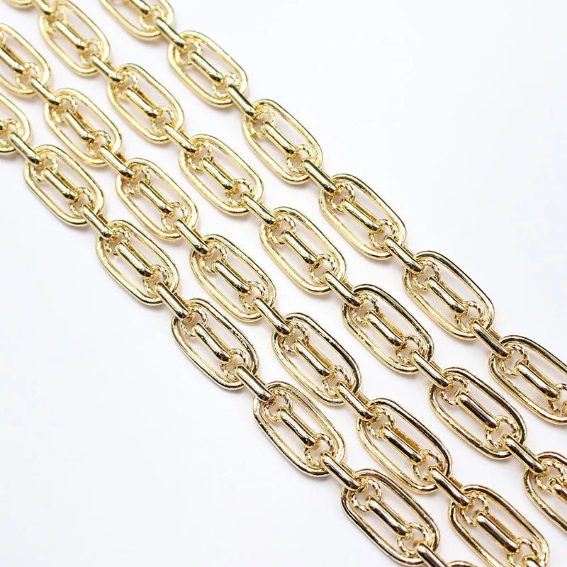 Yellow Plated Copper Chain for DIY Jewelry Making