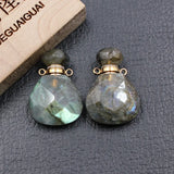 Labradorite Winter Bottle Charms Pendant for DIY Jewelry