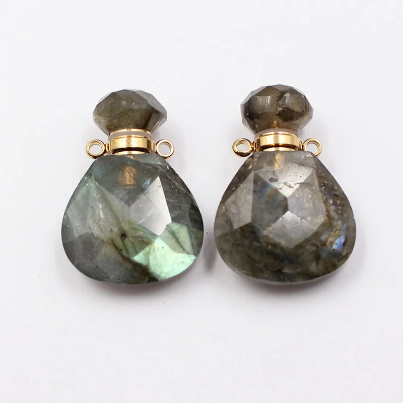 Labradorite Winter Bottle Charms Pendant for DIY Jewelry