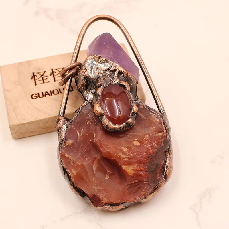 Carnelian Amethyst Bottle Shaped Pendant Charms for Necklace Jewelry