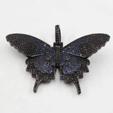 Gunmetal Plated Cz Micro Butterfly Pendant Charms Necklace DIY