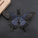 Gunmetal Plated Cz Micro Butterfly Pendant Charms Necklace DIY