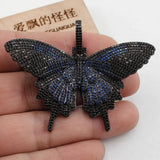 Gunmetal Plated Cz Micro Butterfly Pendant Charms Necklace DIY