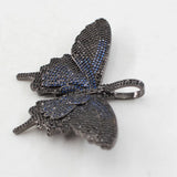 Gunmetal Plated Cz Micro Butterfly Pendant Charms Necklace DIY
