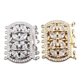 Rectangle Clear Crystal Copper CZ Clasp for DIY Jewelry Making