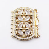 Rectangle Clear Crystal Copper CZ Clasp for DIY Jewelry Making