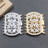 Rectangle Clear Crystal Copper CZ Clasp for DIY Jewelry Making